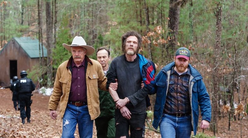 Paul Bettany as Ted Kaczynski and Jeremy Bobb as Stan Cole in Discovery's "Manhunt," which debuts Tuesday, August 1, 2017. CREDIT: Discovery