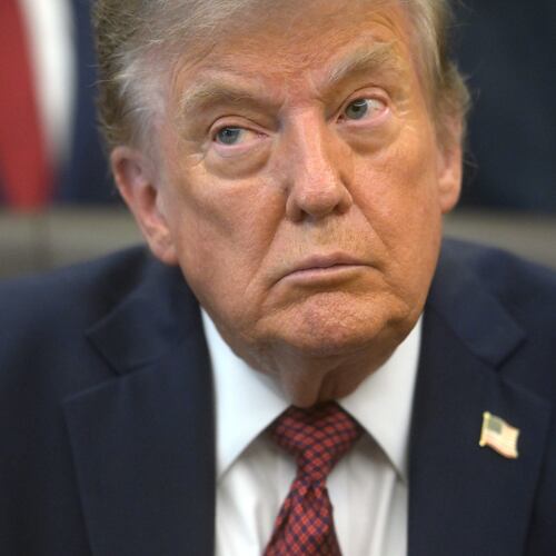 President Donald Trump speaks in the Oval Office of the White House, Friday, July 24, 2026, in Washington. (AP Photo/Rod Lamkey, Jr.)