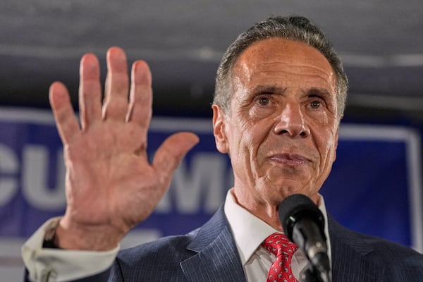 Mayoral candidate Andrew Cuomo speaks to supporters during a Democratic primary watch party, Tuesday, June 24, 2025, in New York. (AP Photo/Yuki Iwamura)