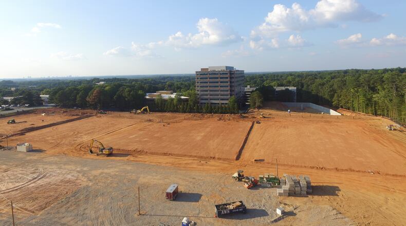 The land is cleared and ready for construction on Tucker Meridian, a massive retail development near Northlake Mall. (Photo by Scott Rippy)