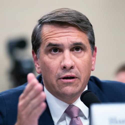 Acting Attorney General Todd Blanche testifies before the House Appropriations Committee, Tuesday, June 2, 2026 in Washington. (AP Photo/Allison Robbert)