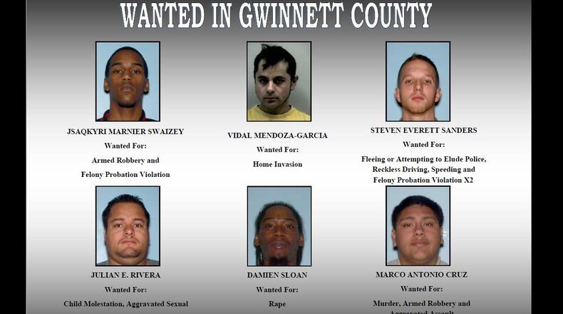 The Gwinnett County Sheriff's Office is looking for these six men.