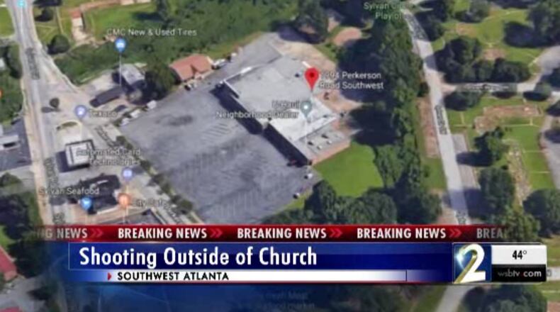 A gunshot was fired in the parking lot of a southwest Atlanta church Wednesday night, grazing a church-goer.