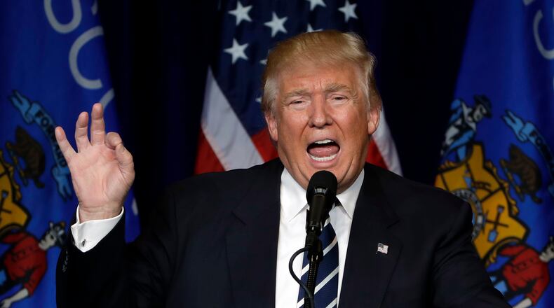 Republican presidential candidate Donald Trump speaks during a campaign rally at the University of Wisconsin Eau Claire, Tuesday, Nov. 1, 2016, in Eau Claire, Wis.(AP Photo/Matt Rourke)