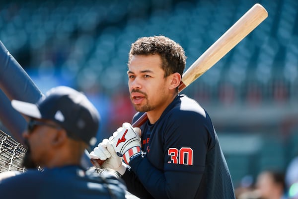 Drake Baldwin, seen here in May, could return to the Braves next week. (Jason Getz/AJC)