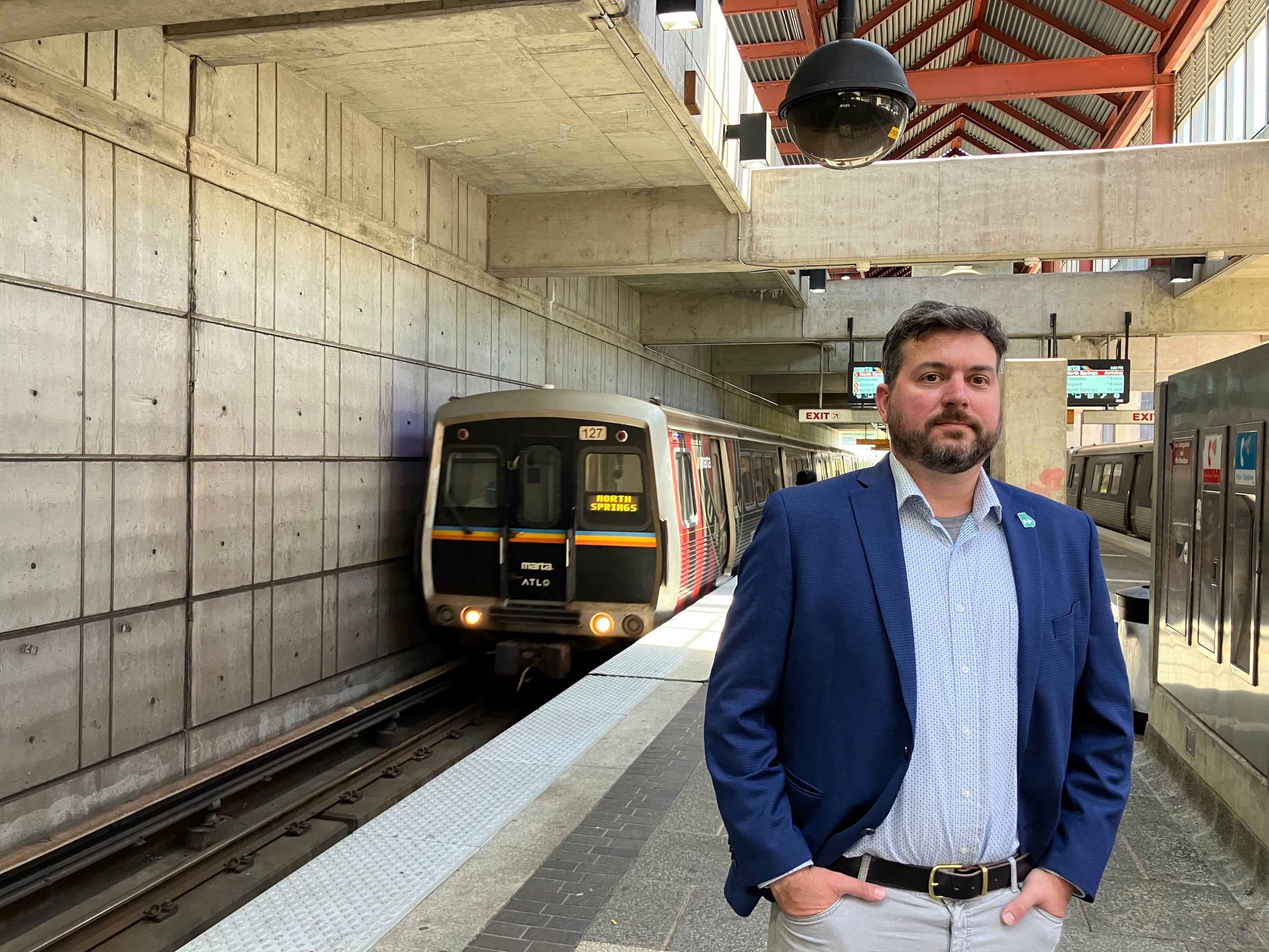 Benjamin Andrews said he generally feels safe when riding MARTA. Andrews, a Brookhaven resident, said he's looking forward to when MARTA's new trains come into service because it will make it easier to move away from riders who are drunk or from people who are yelling at each other. (Reed Williams/AJC)