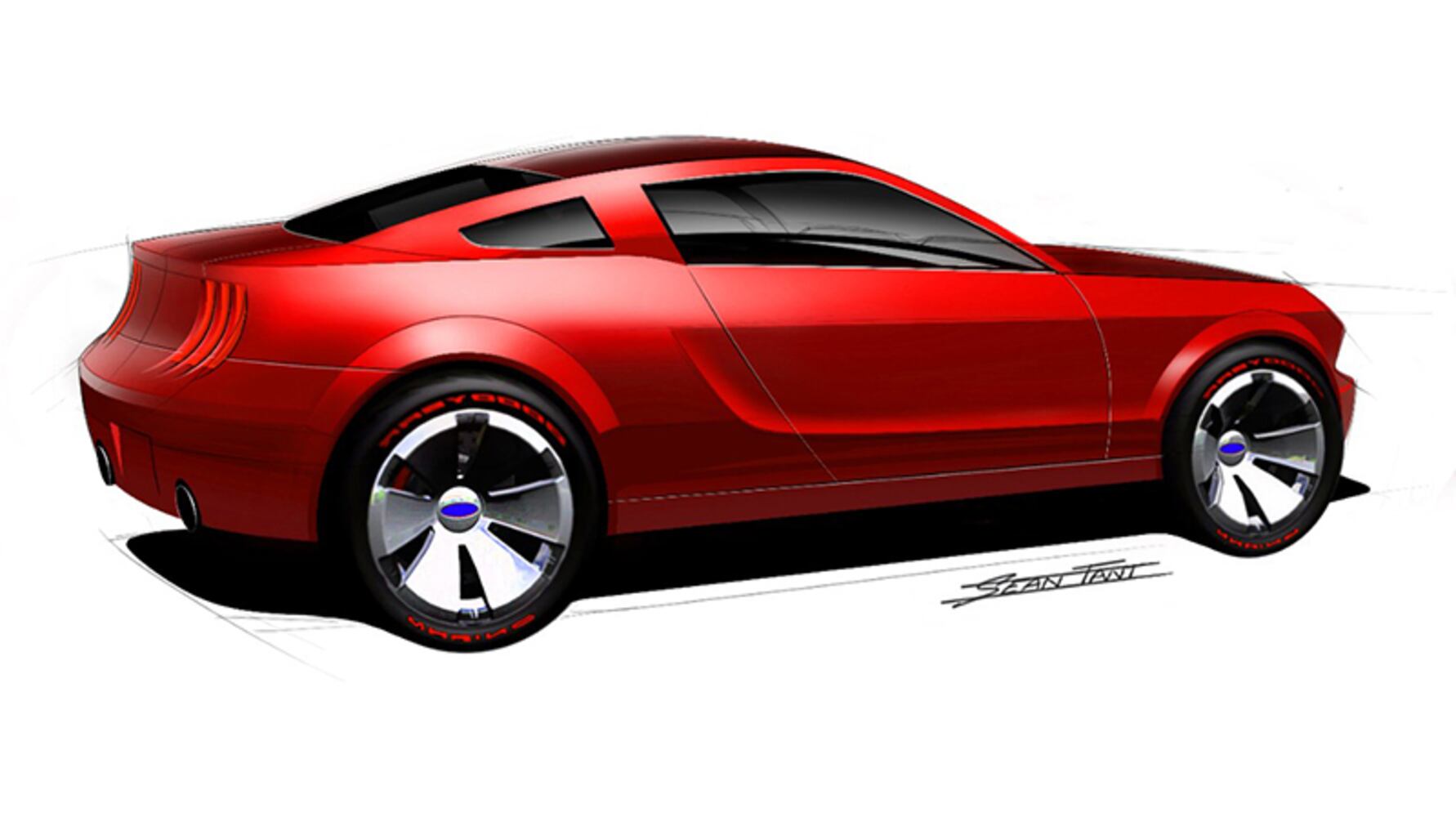 Sketches of Mustangs' changes from 2005-2014