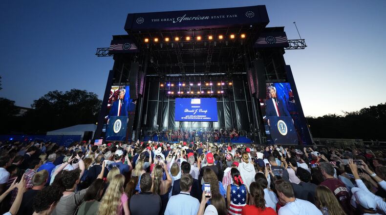 President Donald Trump speaks at the opening of the Great American State Fair on the National Mall, Wednesday, June 24, 2026, in Washington. (AP Photo/Alex Brandon)