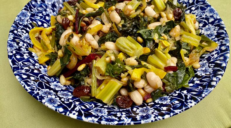 There’s freedom in going off-script with a dish such as No-recipe Sauteed Greens and Things. (Ligaya Figueras / ligaya.figueras@ajc.com)