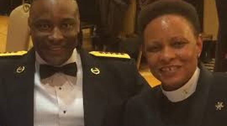 Clayton County Sheriff Victor Hill with political consultant Rev. Mitzi Bickers, who is a central figure in the federal investigation into Atlanta City Hall bribery. Hill hired Bickers to be one of his chaplains in October.
