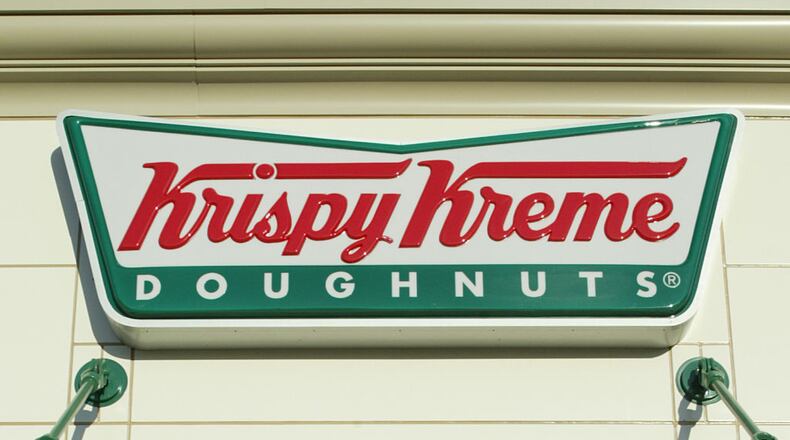 File image of a Krispy Kreme logo sign.