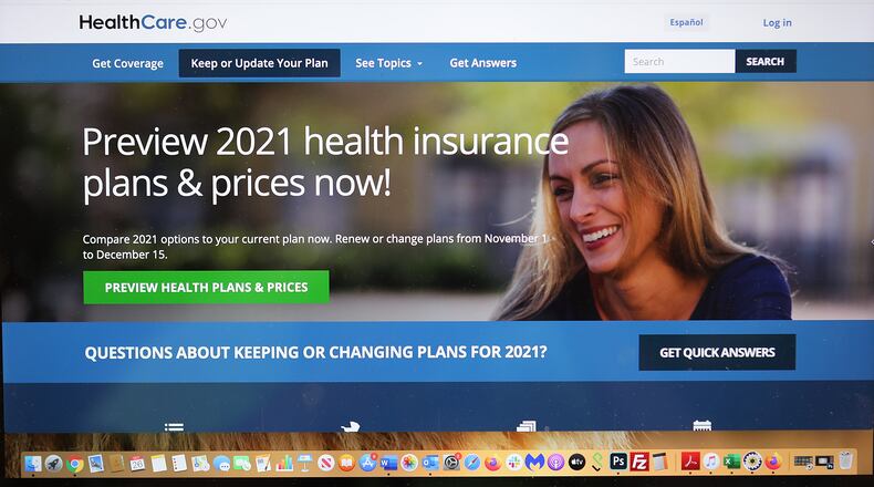 The HealthCare.gov website, the federal site where Georgians can shop for health insurance plans under the Affordable Care Act. On HealthCare.gov, only ACA-compliant plans are shown, and they're shown in a way that shoppers can compare prices and offerings. (PHOTO by Curtis Compton / Curtis.Compton@ajc.com)