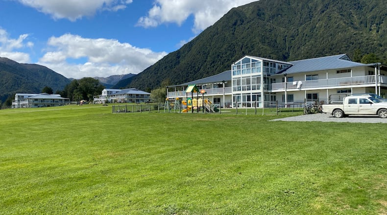 A building is shown at the Gloriavale community near Haupiri, New Zealand, Feb. 24, 2023. (Joanne Naish/Stuff via AP)