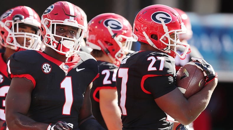 Georgia broke out the black jerseys for a 2016 home game against Louisiana- Lafayette in Athens.