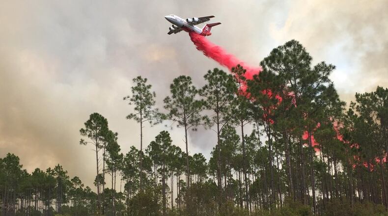Crews are battling a 20,000-acre fire in the Okefenokee National Wildlife Refuge in southeast Georgia. (Credit: Twitter / GaTrees)