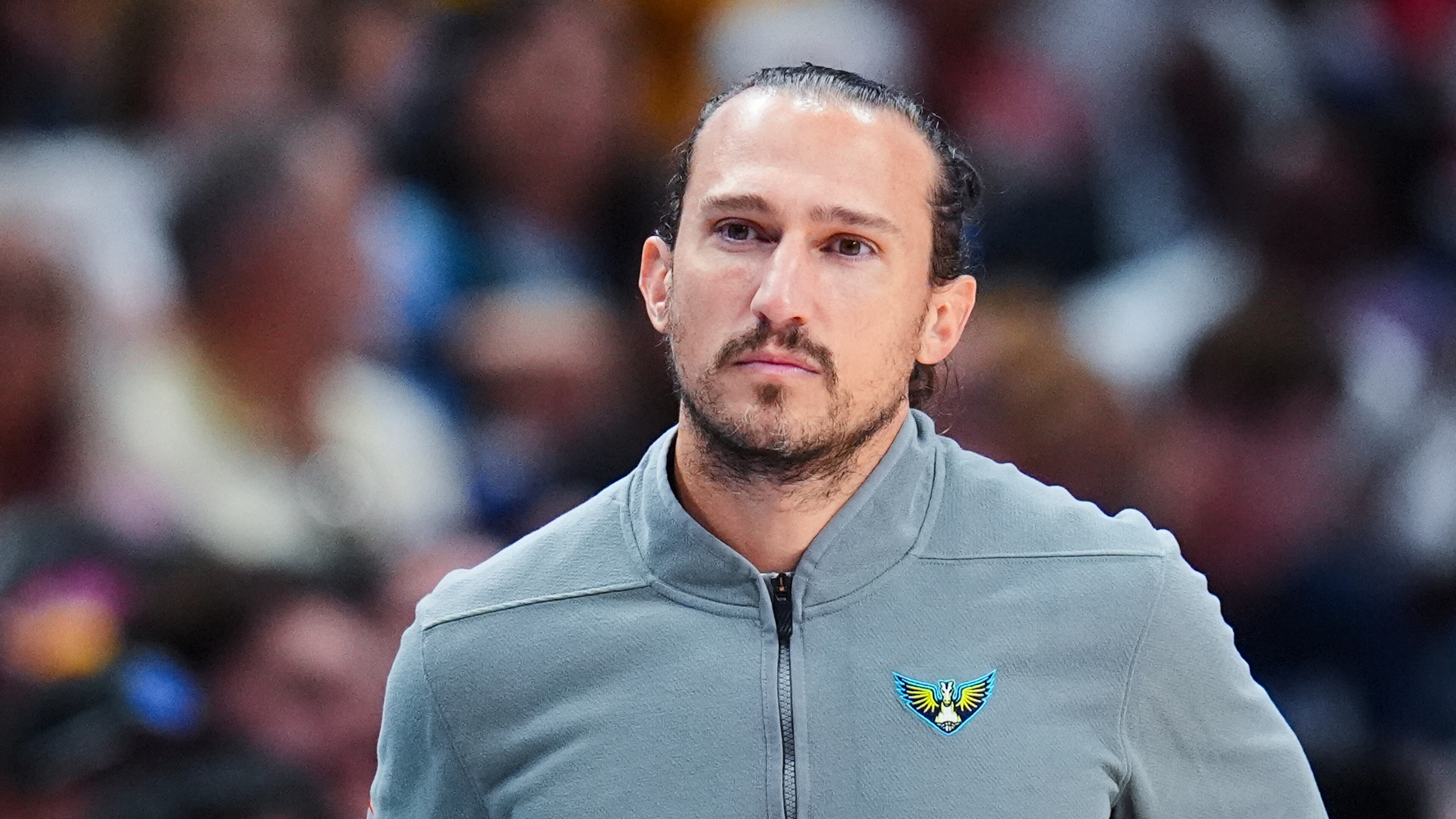 FILE - Dallas Wings head coach Chris Koclanes looks on during the first half of a WNBA basketball game against the Indiana Fever, Friday, Aug. 1, 2025, in Dallas. (AP Photo/Julio Cortez, FIle)