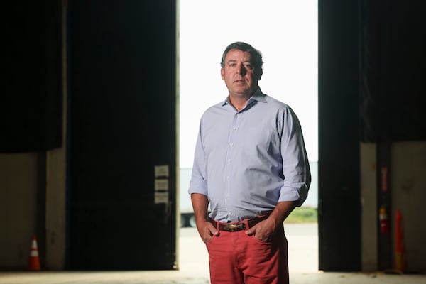 John Raulet, a partner in Raulet Property Partners, stands in the soundstage at Mailing Avenue Stageworks, Tuesday, August 26, 2025, in Atlanta. Raulet’s company has either converted or sold off all but one of its soundstages amid a downturn in film production in the U.S. (Jason Getz/AJC)