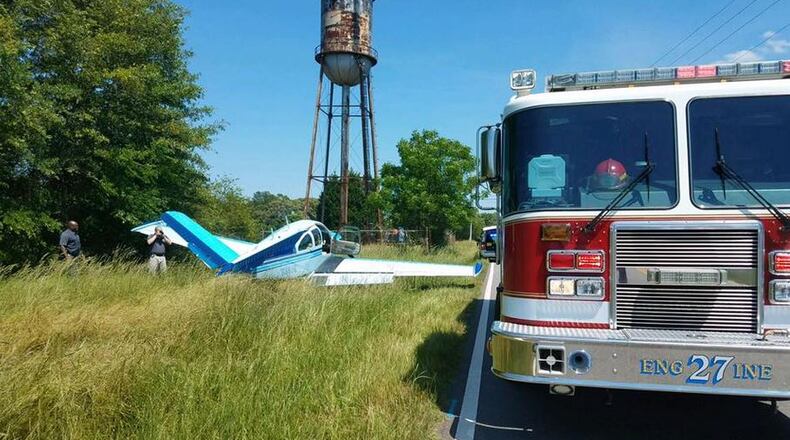 A small plane made an emergency landing in Athens. (Credit: Athens-Clarke County Fire and Emergency Services)