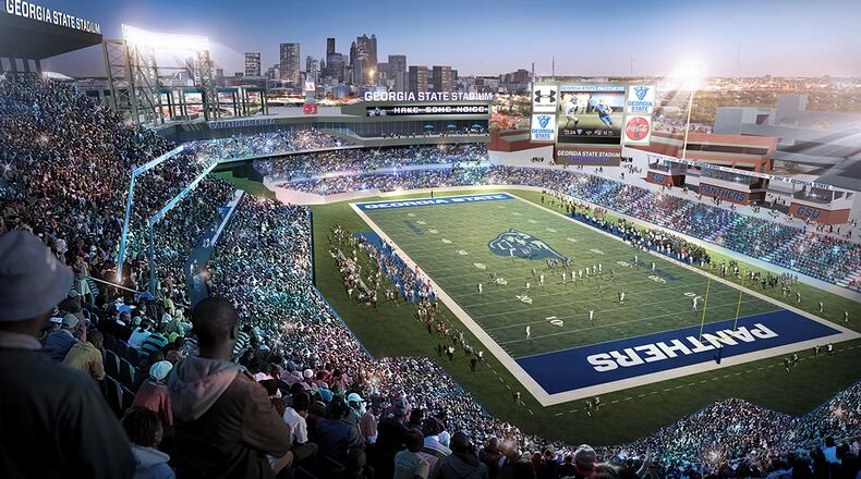 A rendering of Turner Field as it could look as a football stadium. (Georgia State)