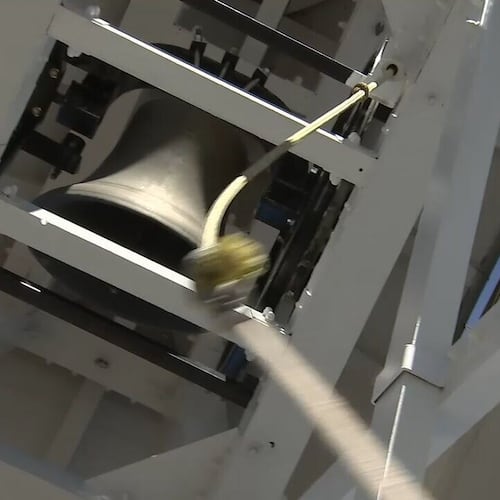 UGA students have celebrated football wins for more than a century by ringing the university's Chapel Bell. Repairs were completed ahead of schedule, allowing the bell to ring Saturday although earlier reports said it would be silent. (AJC File)