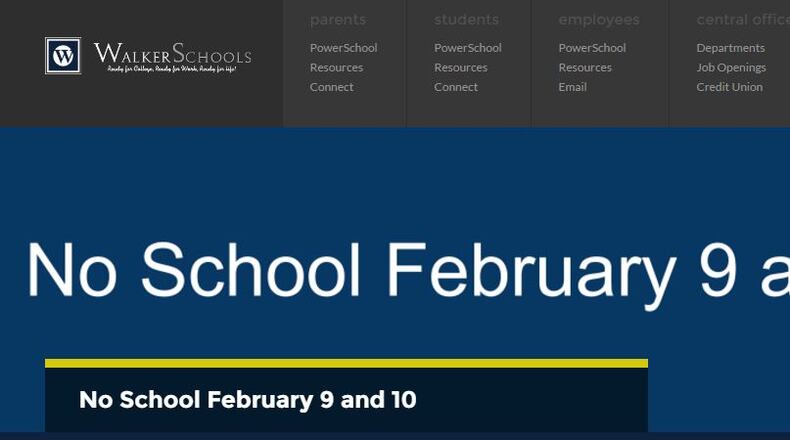 Walker County, Ga., schools have cancelled classes due to excessive absences. (Credit: walkerschools.org)