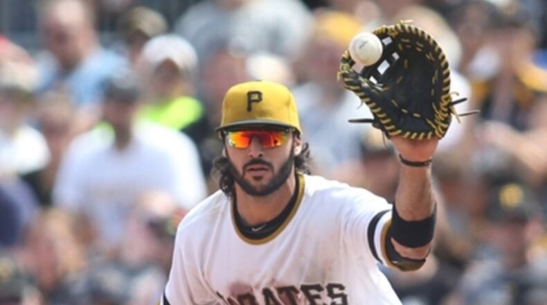 Sean Rodriguez, who had a career-best with the Pirates in 2016, signed a two-year deal with the Braves in November and had shoulder surgery after he and three other members of his family were involved in a terrifying Jan. 28 car accident. (AP file photo)