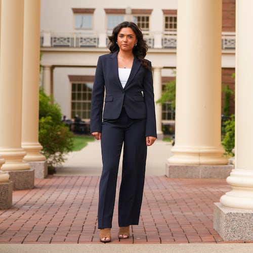 Josephine Timperman, a student at Miami University, poses for a portrait Friday, April 24, 2026, in Oxford, Ohio. (AP Photo/Jeff Dean)