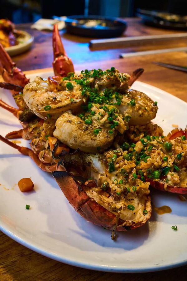 Chef Small(s) whole grilled lobster mounted with crab fried rice. (Courtesy of Rikureels)