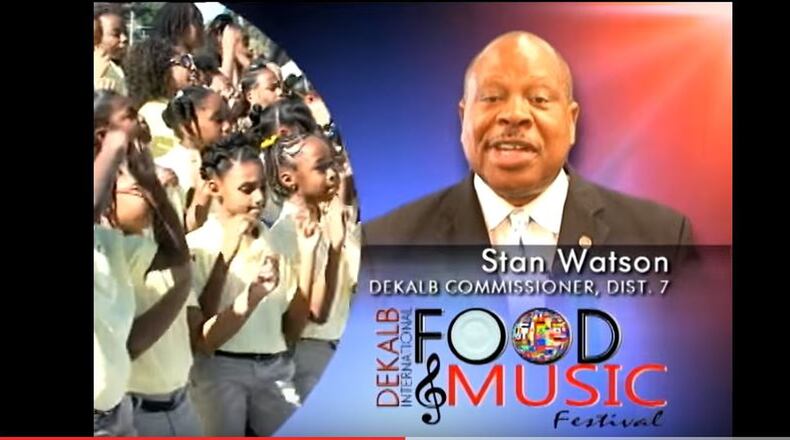 DeKalb County Commissioner Stan Watson is seen in this video advertisement for the DeKalb International Food and Music Festival. An account Watson used to contribute to the festival is under investigation by the state ethics commission. Source: YouTube.com