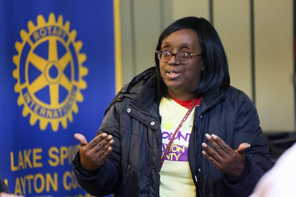 Volunteer Deborah Burke Johnson was in attendance during the Clayton County 2024 Point-in-Time Count volunteer training at Hearts to Nourish Hope on Thursday. (Jason Getz / Jason.Getz@ajc.com)