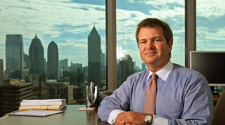Invesco CEO Marty Flanagan is shown in his office on the 17th floor overlooking downtown Atlanta Thursday afternoon October 29, 2009. AJC FILE PHOTO