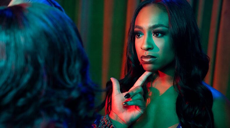 Taylor Polidore Williams as Kimmie the new "Netflix" drama by Tyler Perry called "Beauty in Black" which debuts on the service on October 24, 2024. Cr. Calvin Ashford/Netflix © 2024
