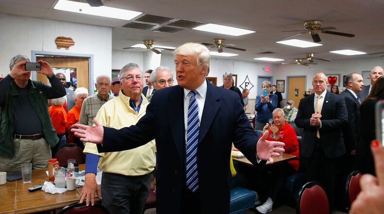 Republican presidential candidate Donald Trump visits Tommy's Country Ham House on Tuesday in Greenville, S.C. AP/Paul Sancya