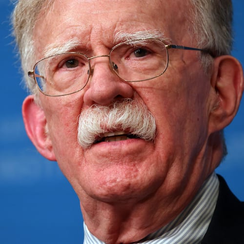 FILE - John Bolton speaks at Harvard Kennedy School's John F Kennedy Jr Forum, Sept. 29, 2025, in Cambridge, Mass. (AP Photo/Michael Dwyer, File)