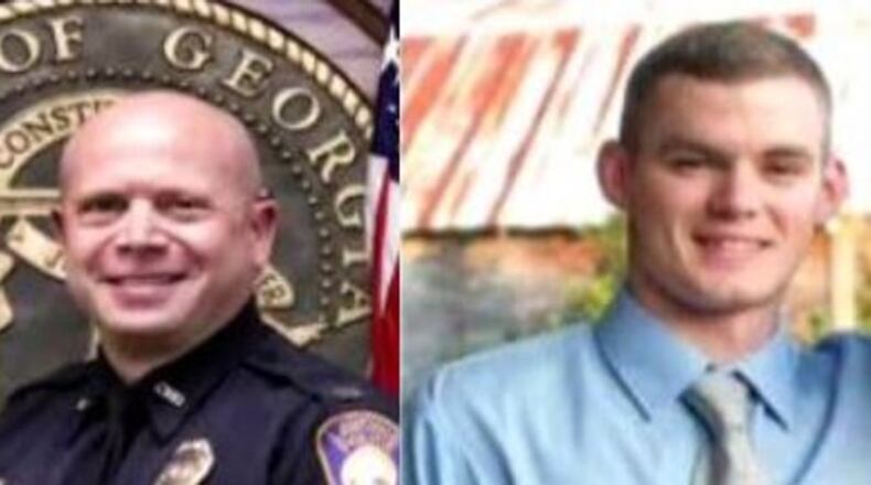 Lavonia police Capt. Michael Schulman (left) and Officer Jeffery Martin were injured in a shooting Monday in Franklin County. (Credit: Channel 2 Action News)