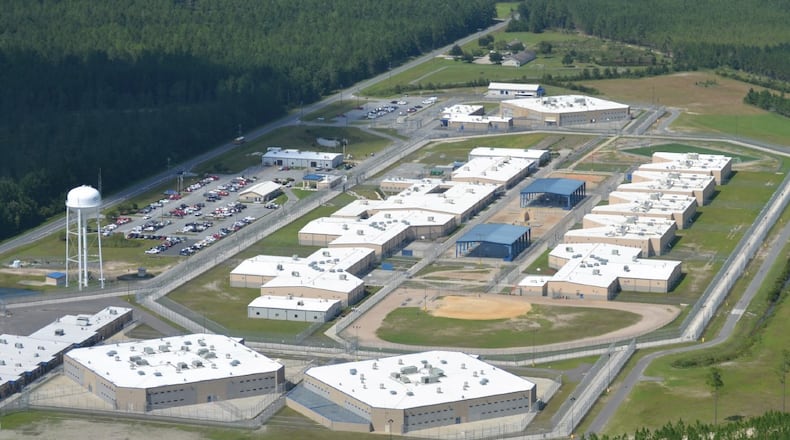 An aerial photograph of the private prison in Folkston where Fulton Sheriff Patrick Labat has suggested sending some inmates from the county's overcrowded jail.