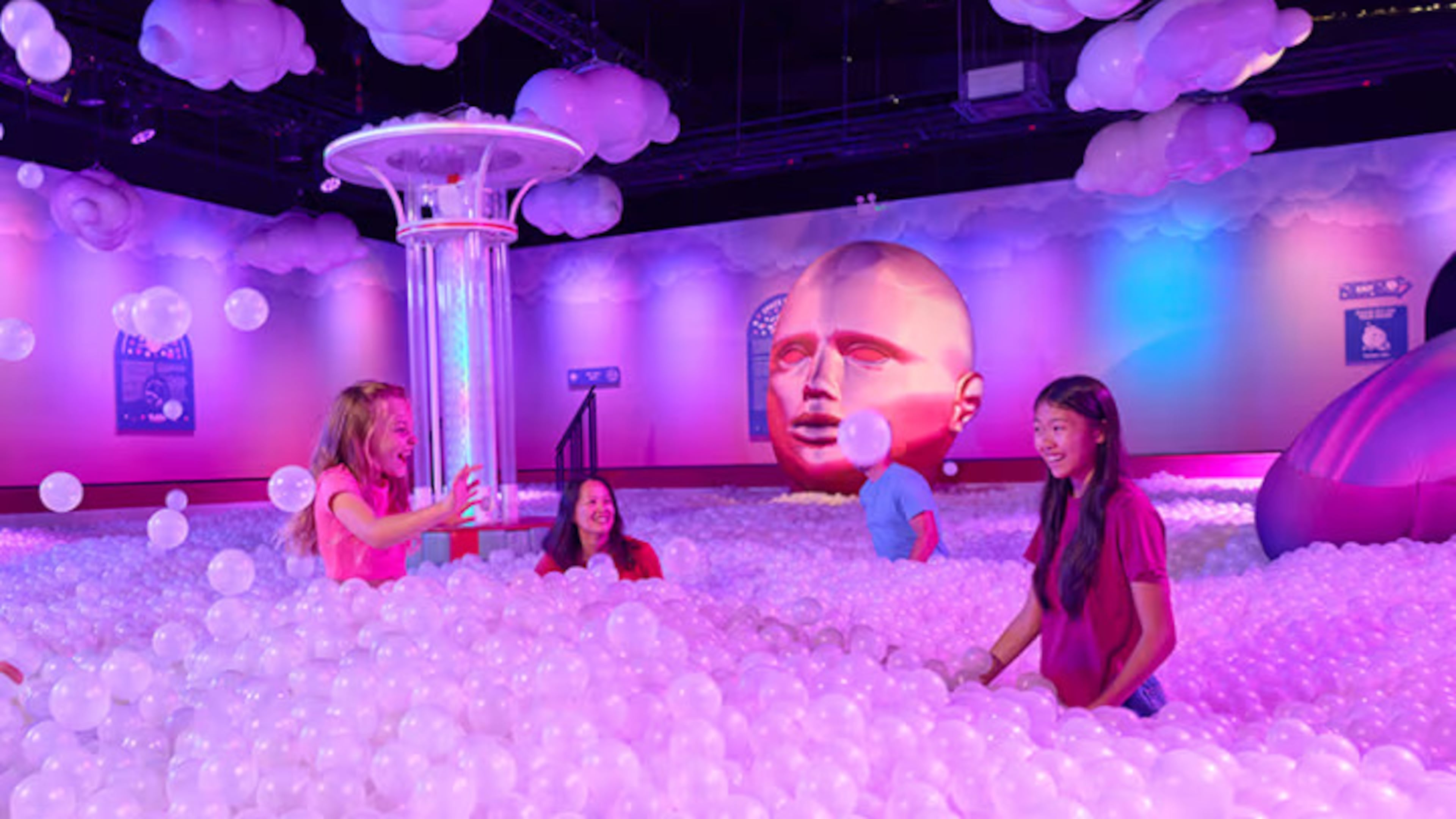 The Bubble Planet experience is newly opened at Exhibition Hub in Doraville and offers interactive and artistic bubble-themed displays. (Courtesy of Exhibition Hub)
