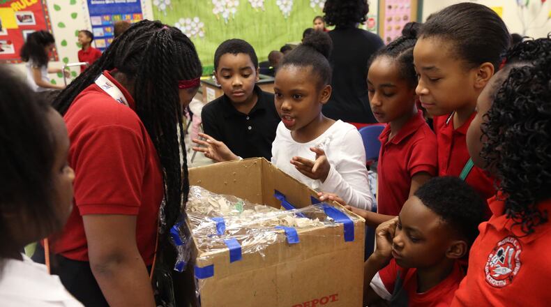 Students in Tanisha Taylor's 4th grade STEM class at the McNair Discovery Learning Academy designed traps in 2015 to catch the endangered Cane Toad.
