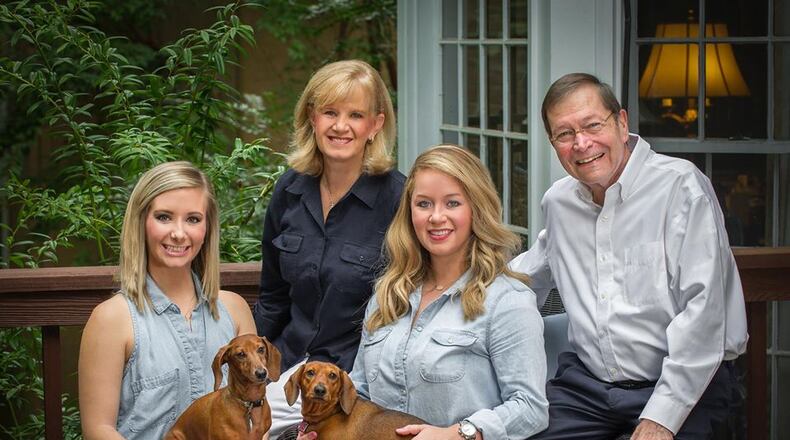The Williams family: (From left) Daughter Clare Williams Stevens, the late Rebecca Chase Williams, Chase Williams Cooper, and Dick Williams/AJC SPECIAL