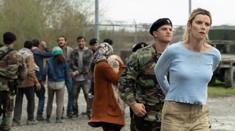 Betty Gilpin stars in "The Hunt,"Â which Universal Pictures will release in March, seven months after shelving the film. (Universal Pictures)