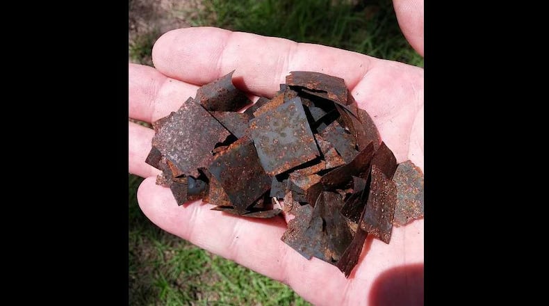 A pecan tree nursery and the nursery’s landlord have accused Moody AFB of littering countless metal chips across hundreds of acres. (Courtesy of Charles “Nick” Norton)