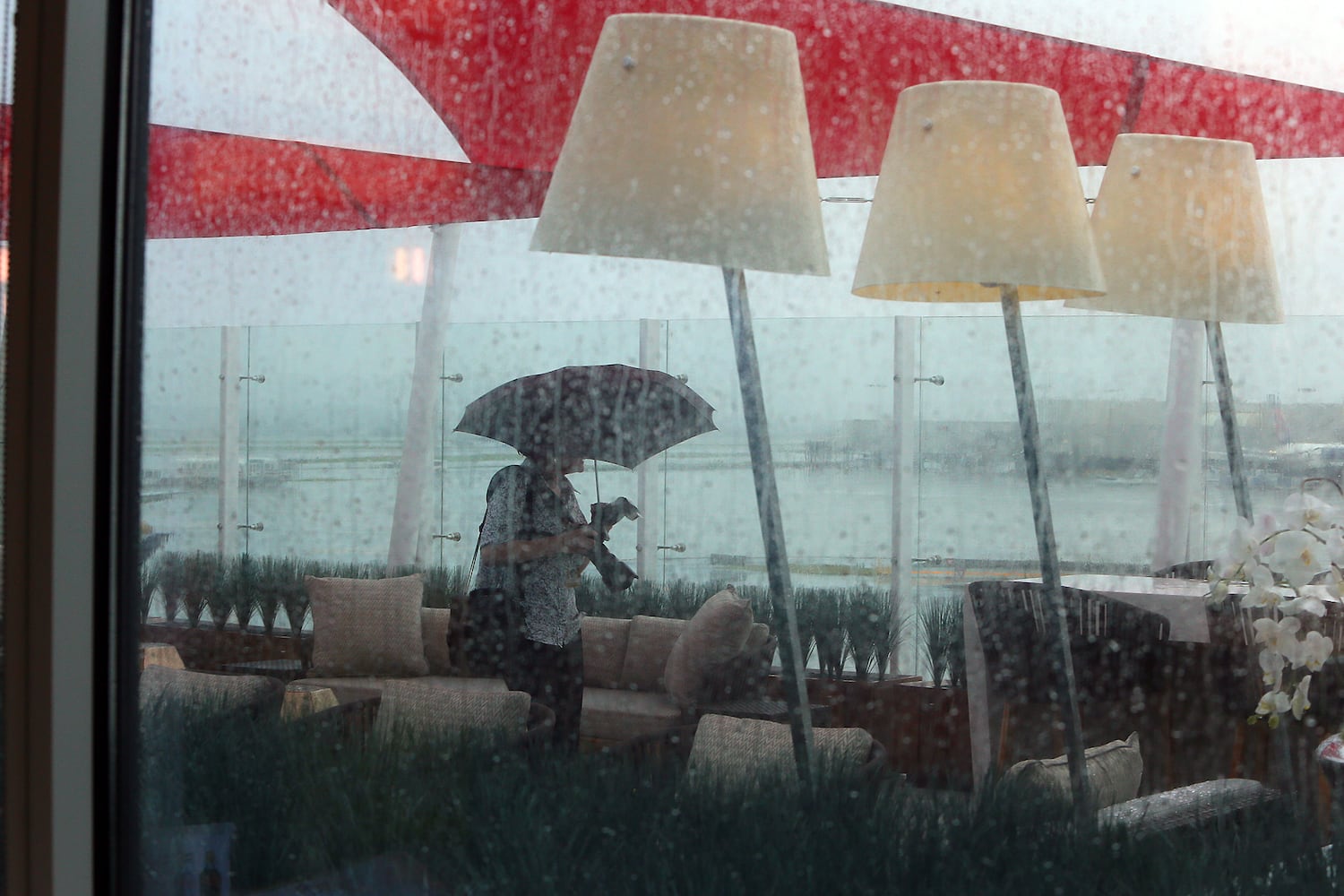 Delta Air Lines' outdoor terrace offers runway views