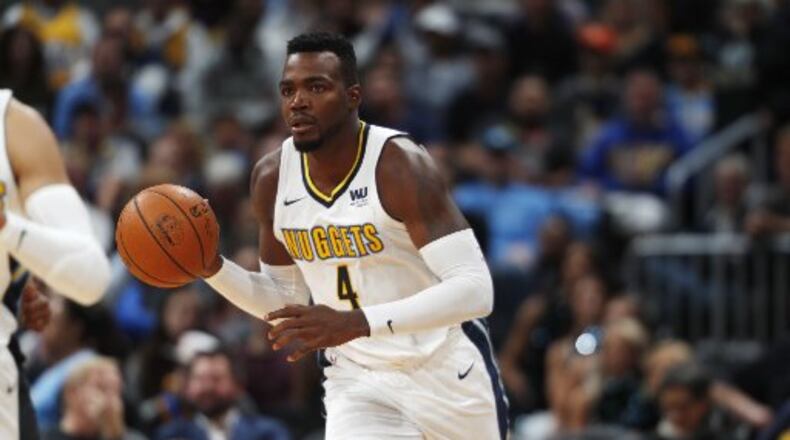 Ex-Hawks forward Paul Millsap returns to Atlanta with the Nuggets. (AP Photo)