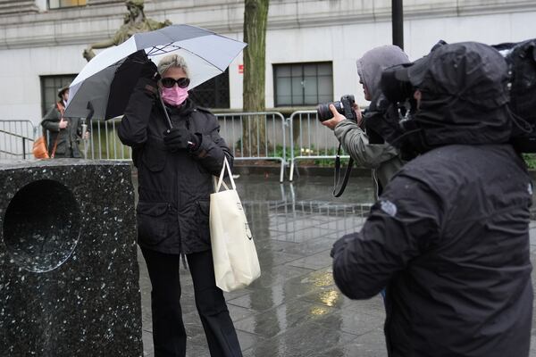 Nadine Menendez arrives to a federal courthouse in New York, Monday, March 24, 2025. (AP Photo/Seth Wenig)