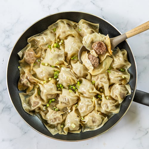 Blanket dumplings are what they sound like: a ball of filling blanketed, rather than encased, in a wrapper. (Aaliyah Man for the AJC; food styling by Kate Williams)