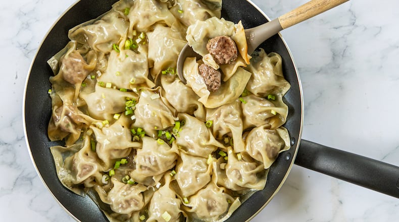Blanket dumplings are what they sound like: a ball of filling blanketed, rather than encased, in a wrapper. (Aaliyah Man for the AJC; food styling by Kate Williams)