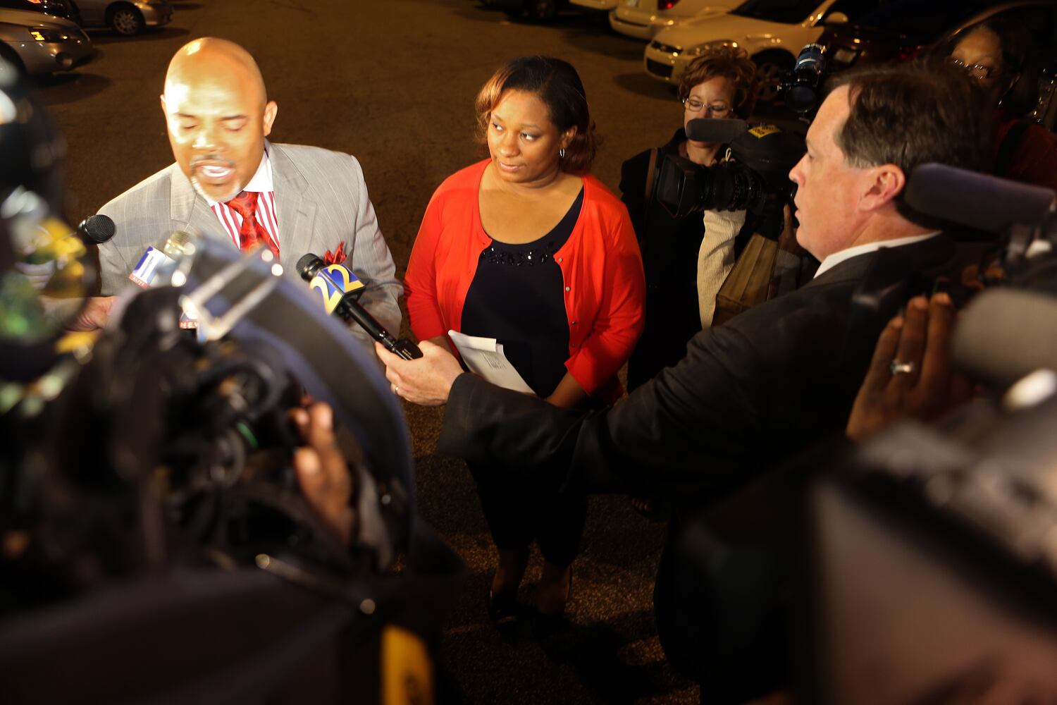 APS educators and their attorneys at Fulton County Jail