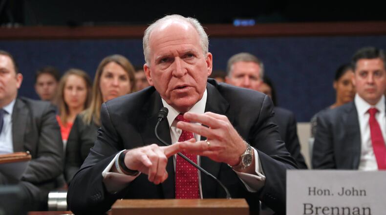 FILE - Former CIA Director John Brennan testifies on Capitol Hill in Washington, May 23, 2017, before the House Intelligence Committee Russia Investigation Task Force. (AP Photo/Pablo Martinez Monsivais, File)