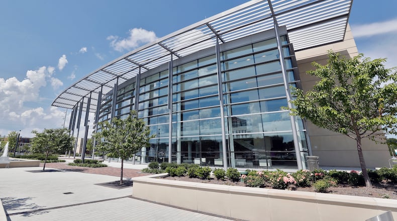 8/7/18 - Sandy Springs - The exterior of the new Sandy Springs Performing Arts Center. City Hall is also located inside the structure.   BOB ANDRES  /BANDRES@AJC.COM