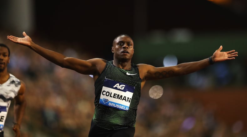 Not that there was any doubt, but Christian Coleman lets everyone know who won the 100-meters at this summer's IAAF Diamond League championship.